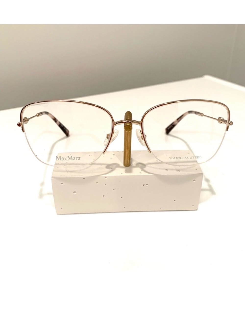 EUC MaxMara Rose Gold Metal Rimmed Eyeglasses